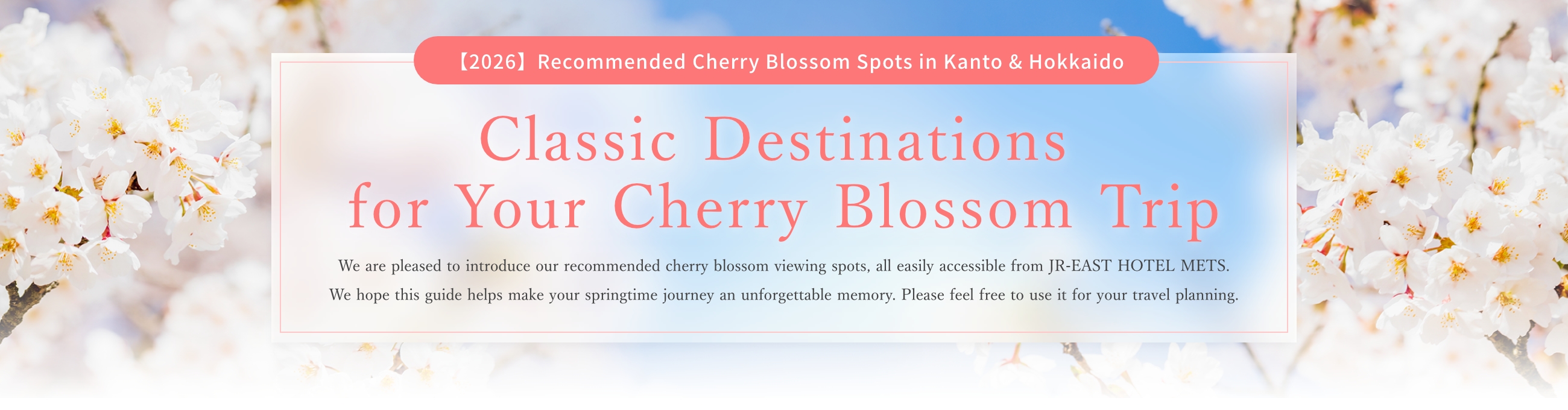 【2026】Top Cherry Blossom Spots in Kanto & Hokkaido