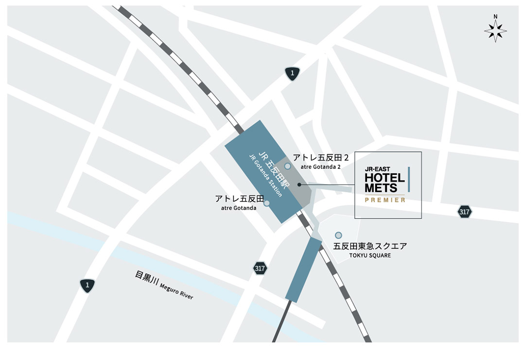 Access from JR Gotanda Station