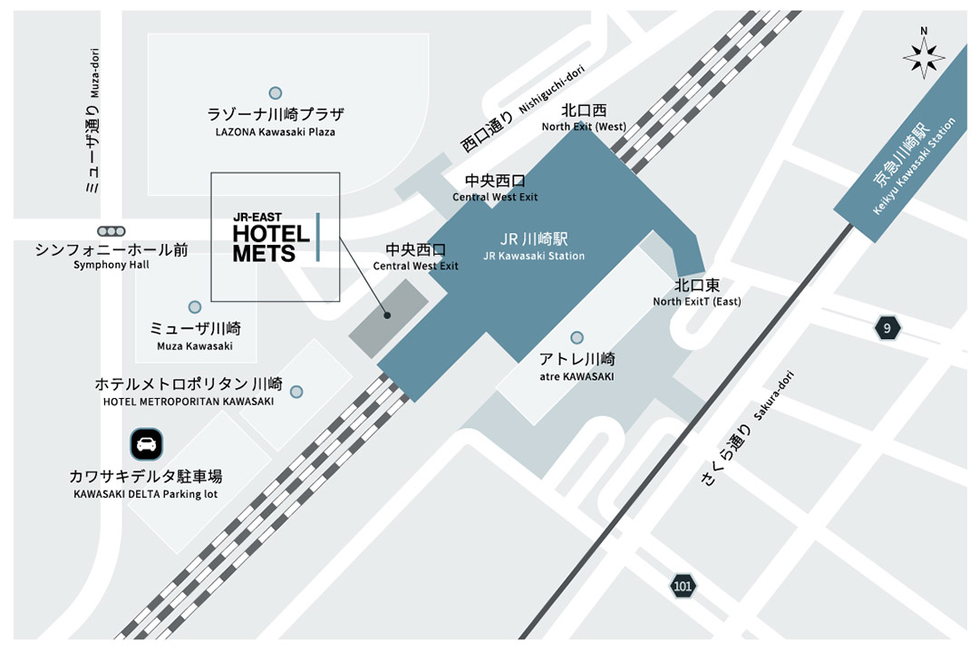 Access from JR KAWASAKI Station