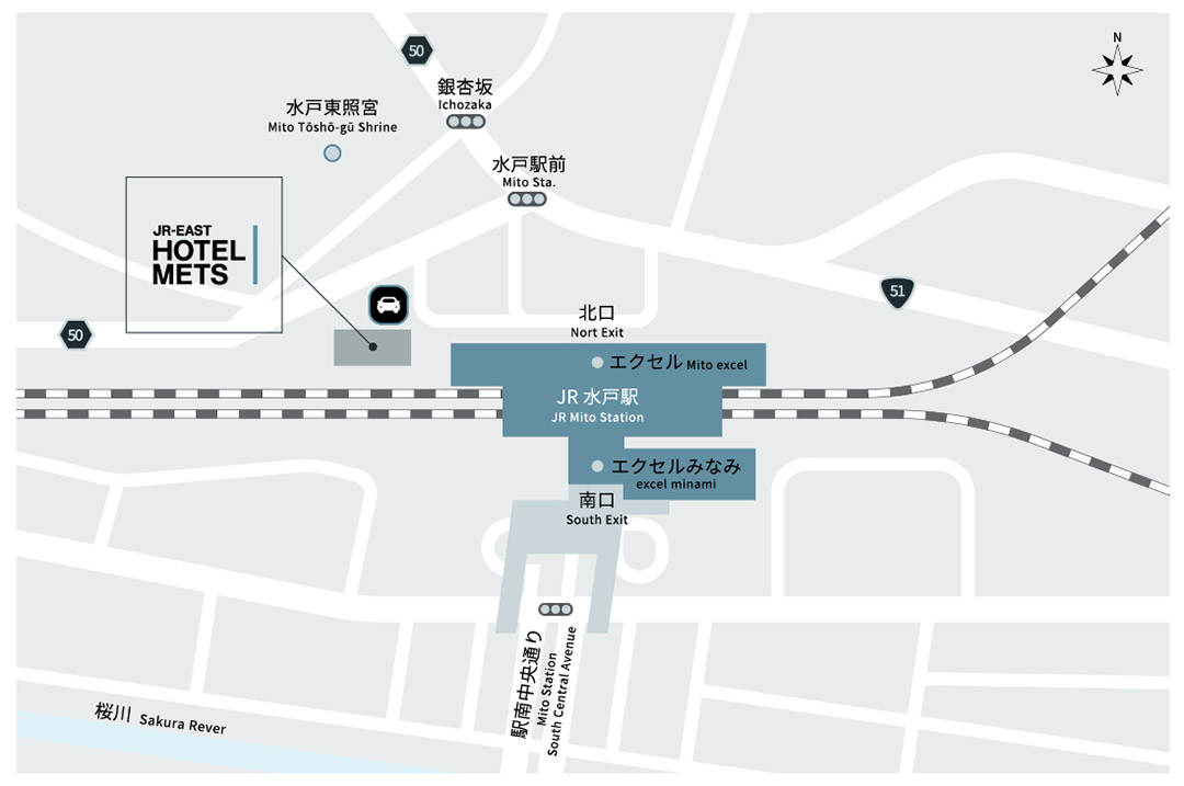 Access from JR MITO Station