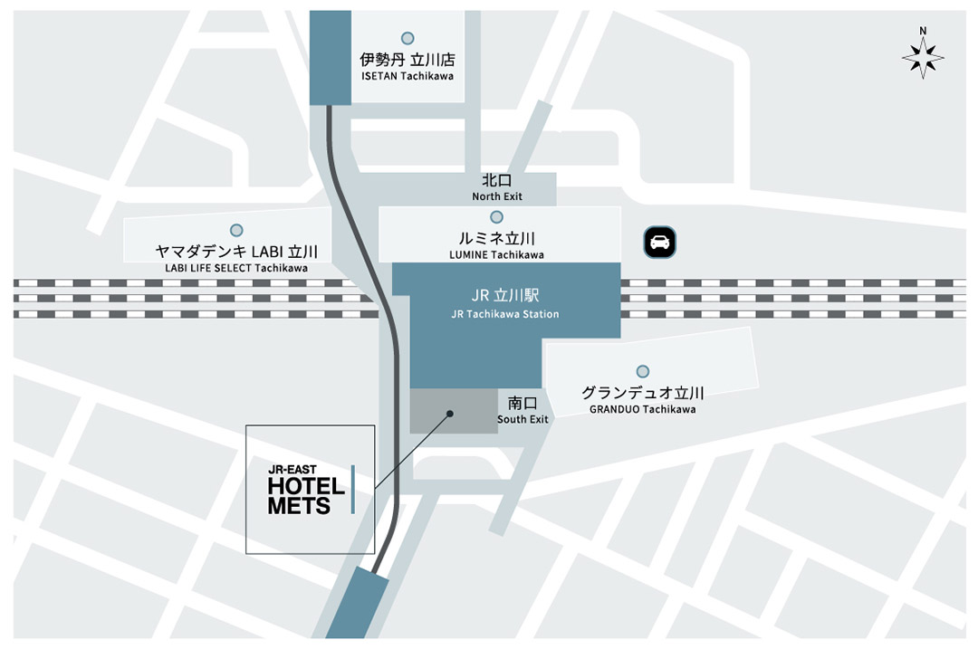 Access from JR TACHIKAWA Station